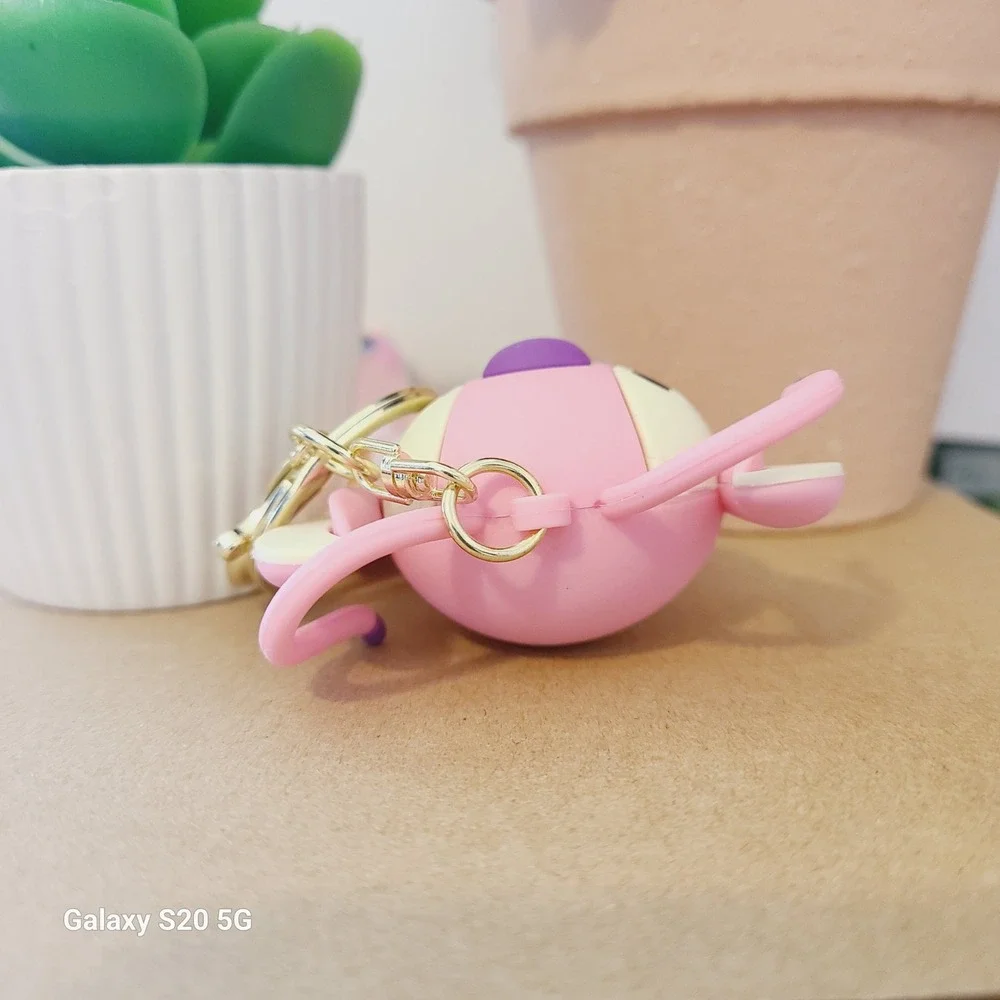 Pink Angel Stitch Keychain Cute Cartoon Character Bag Charm Accessory‎ NEW